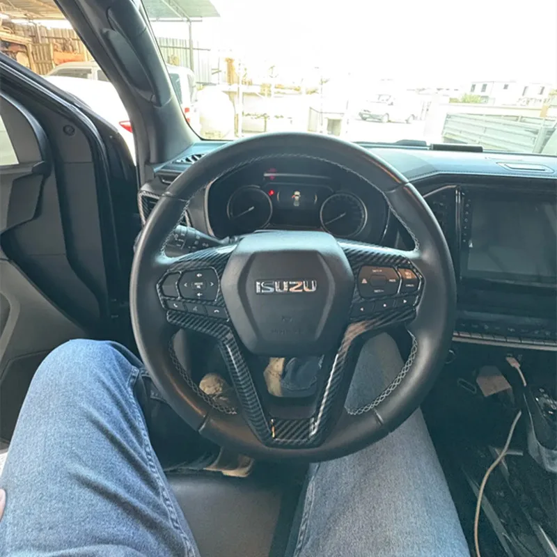 For Isuzu D Max Dmax RG 2020 MU X Mux RJ 2021 2022 2023 2024 Steering Wheel Cover Trim Interior Accessories Frame Decoration