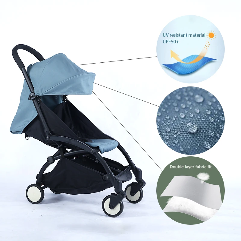 175° Sunshade &Seat Cushion for Yoyo/Yoyo2/Yoya 2Pcs/Set Hood &Mattress with Stroge Bag Breathable Mesh Stroller Accessories