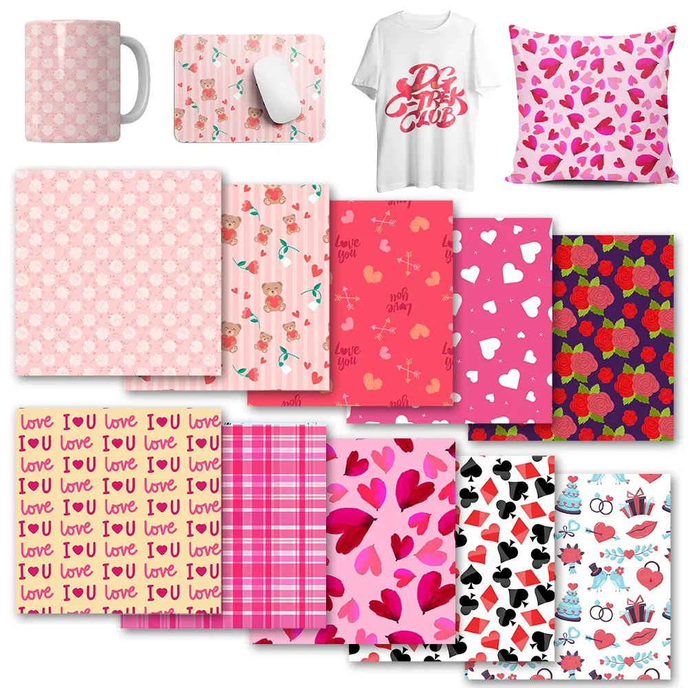 XFX Cartoon Transfer Paper Ink Sheet 1 Pcs 12x12 in Mother's Day Love Sublimation Printed Transfer Paper for Press T-Shirts DIY