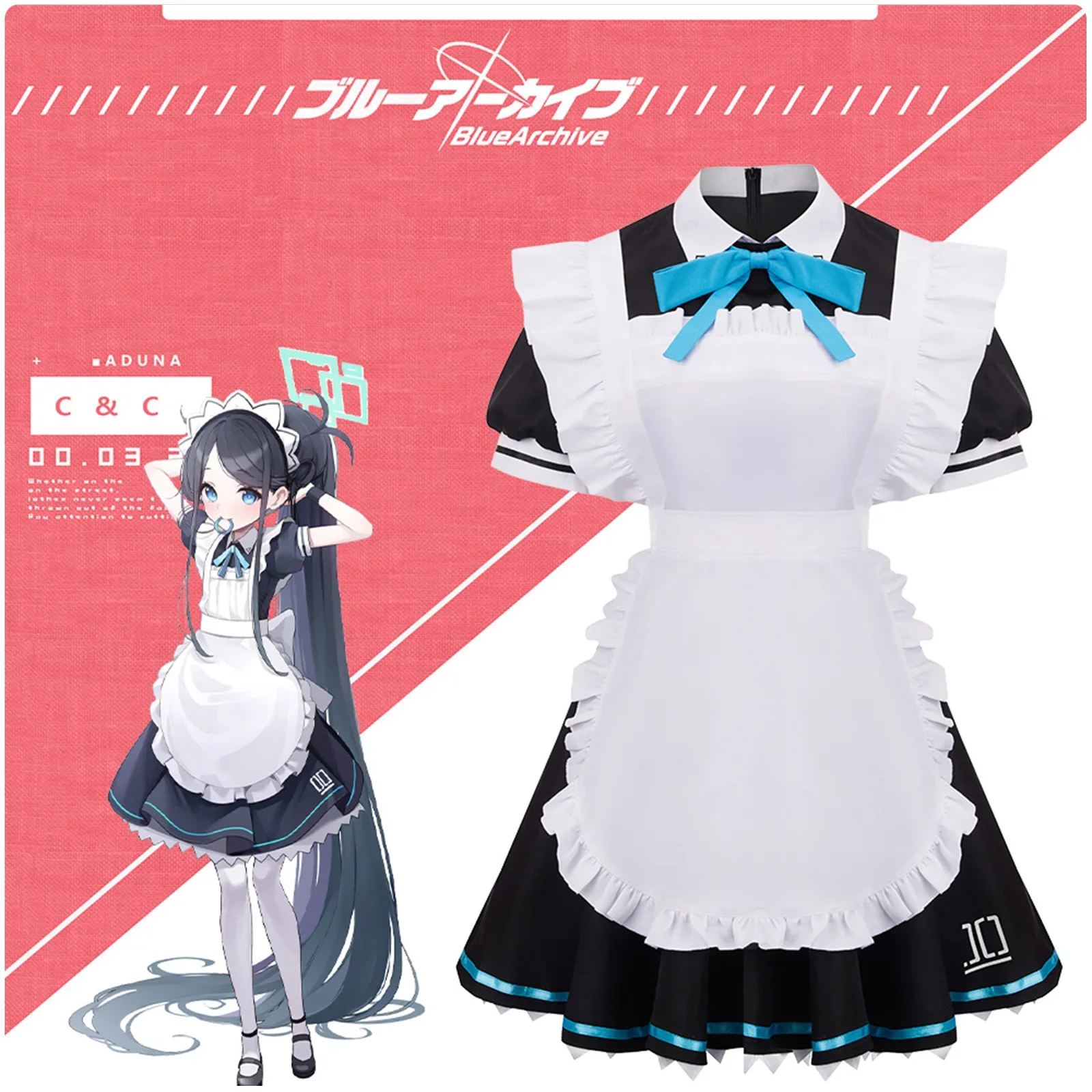 

Game Blue Archive Tenndou Arisu Maid Cosplay Costume Apron Uniform Suit Halloween Party Role Play Outfit Women Dress