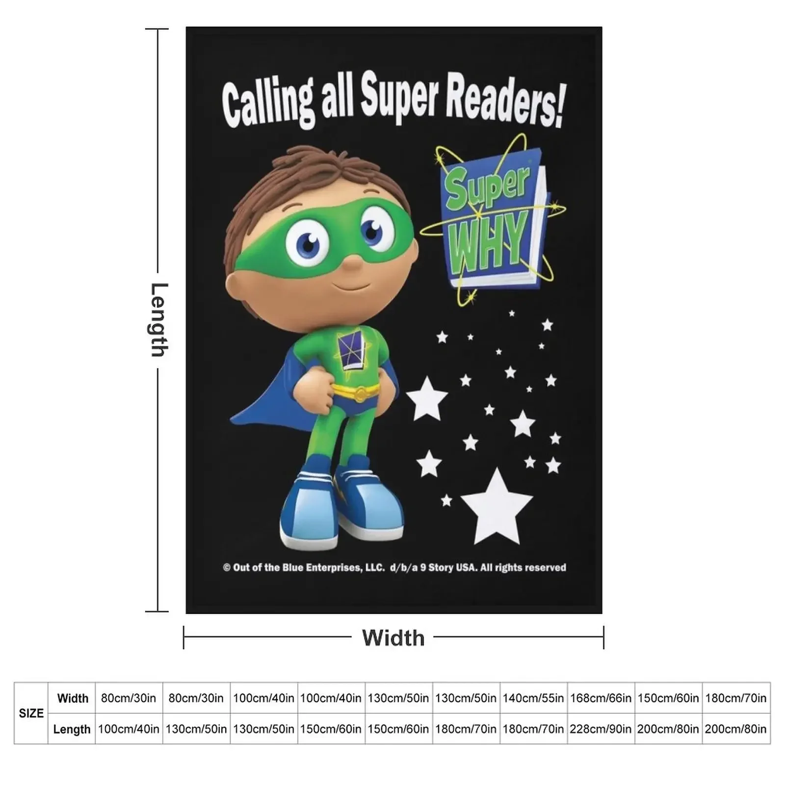 Calling all Super Readers! Super Why Throw Blanket Personalized Gift Thermal Quilt Loose Polar Blankets