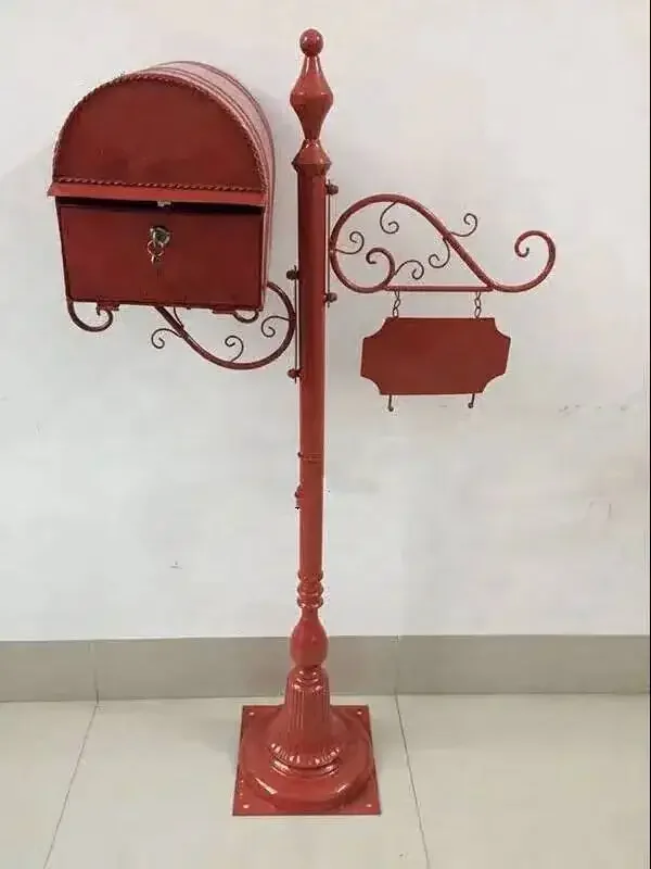 Outdoor Iron Villa Rainproof Inbox Community Garden Floor Mailbox Letter Outdoor Retro Wrought European Outdoor Mailboxes Box