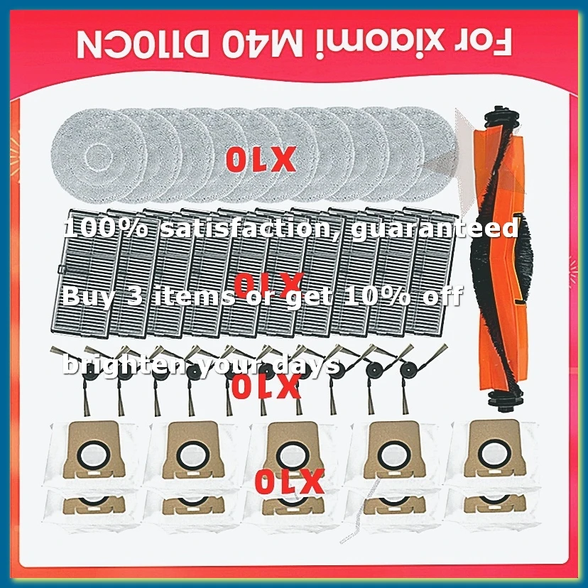 ●For M40 D110CN Vacuum Parts Main Tricut Main Roller Side Brush Hepa Filter Mop Cloth Dust Bags Accessories