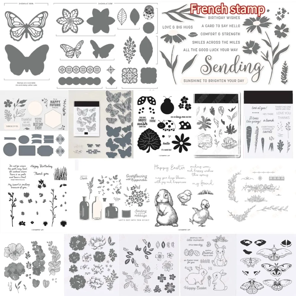 Flowers, birds, fish, and insects Metal Cutting Die And Stamps Scrapbooking Background DIY Decoration Craft Embossing Stencil