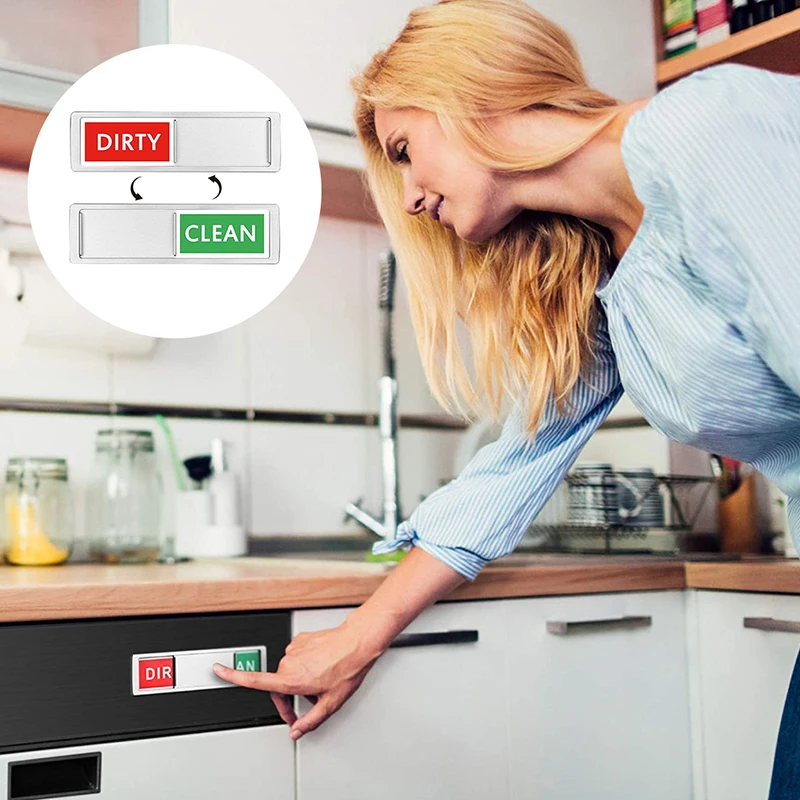 1Pcs Dishwasher Magnet Clean Dirty Sign for Dishwasher Or Refrigerator, Magnetic Clean Dirty Dishwasher Magnet Indicator Marker