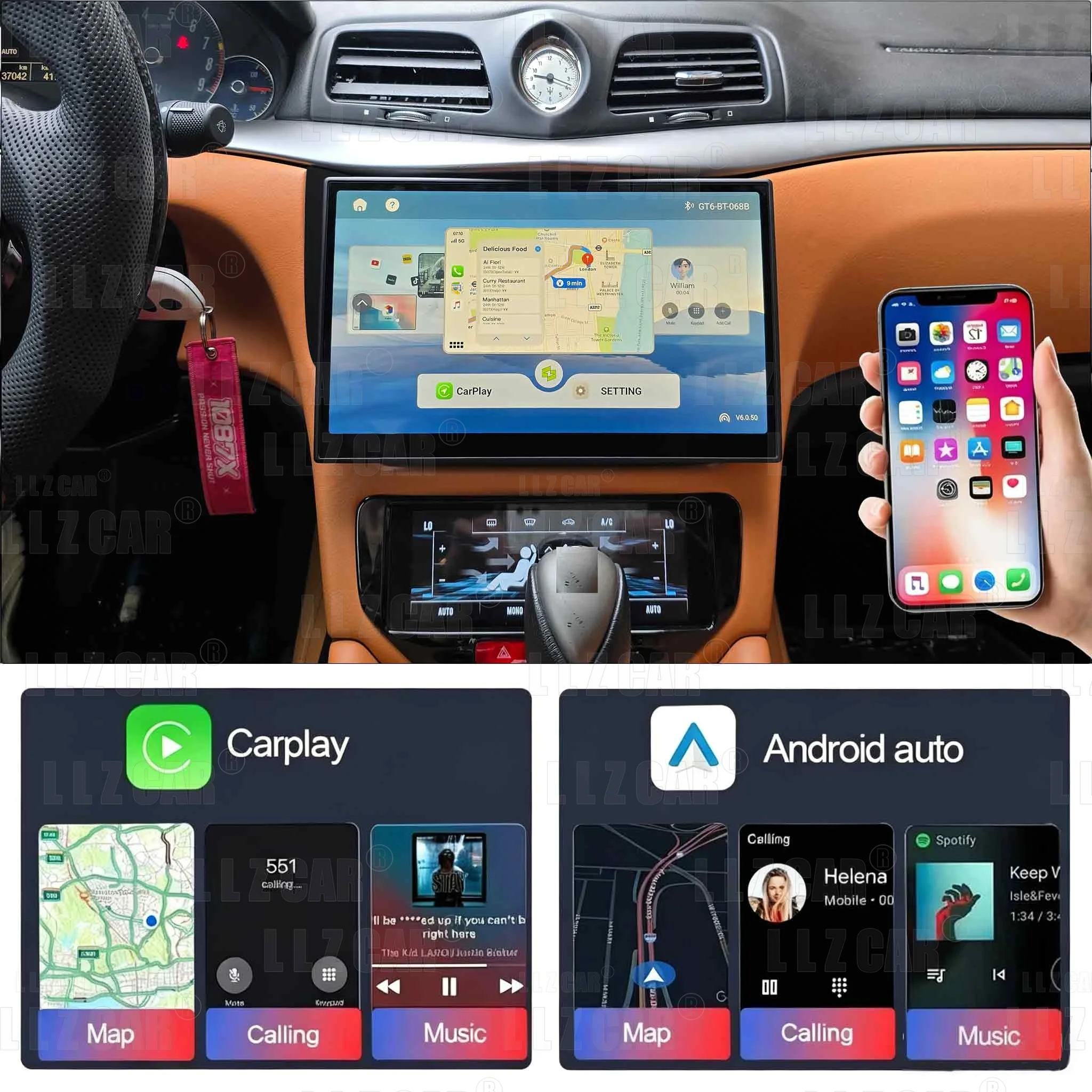 Air conditioner + Android Car Radio For Maserati GT GranTurismo 2007~2019 Multimedia Navigation Car Stereo Receiver Head Unit