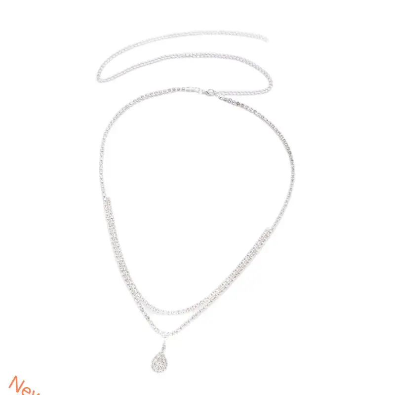 Luxurious Hip Chain With Dangling Teardrop Charm For Women Fashion Accessory