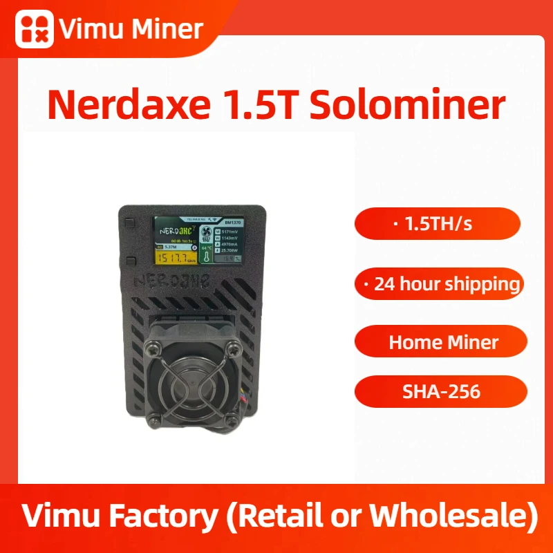 

Bitaxe Nerdaxe Gamma 601 Bitcoin Miner 1.5TH/s BM1370 ASIC Crypto Lottery Device Silent Fan Home Miner Black Mini Desktop Sever