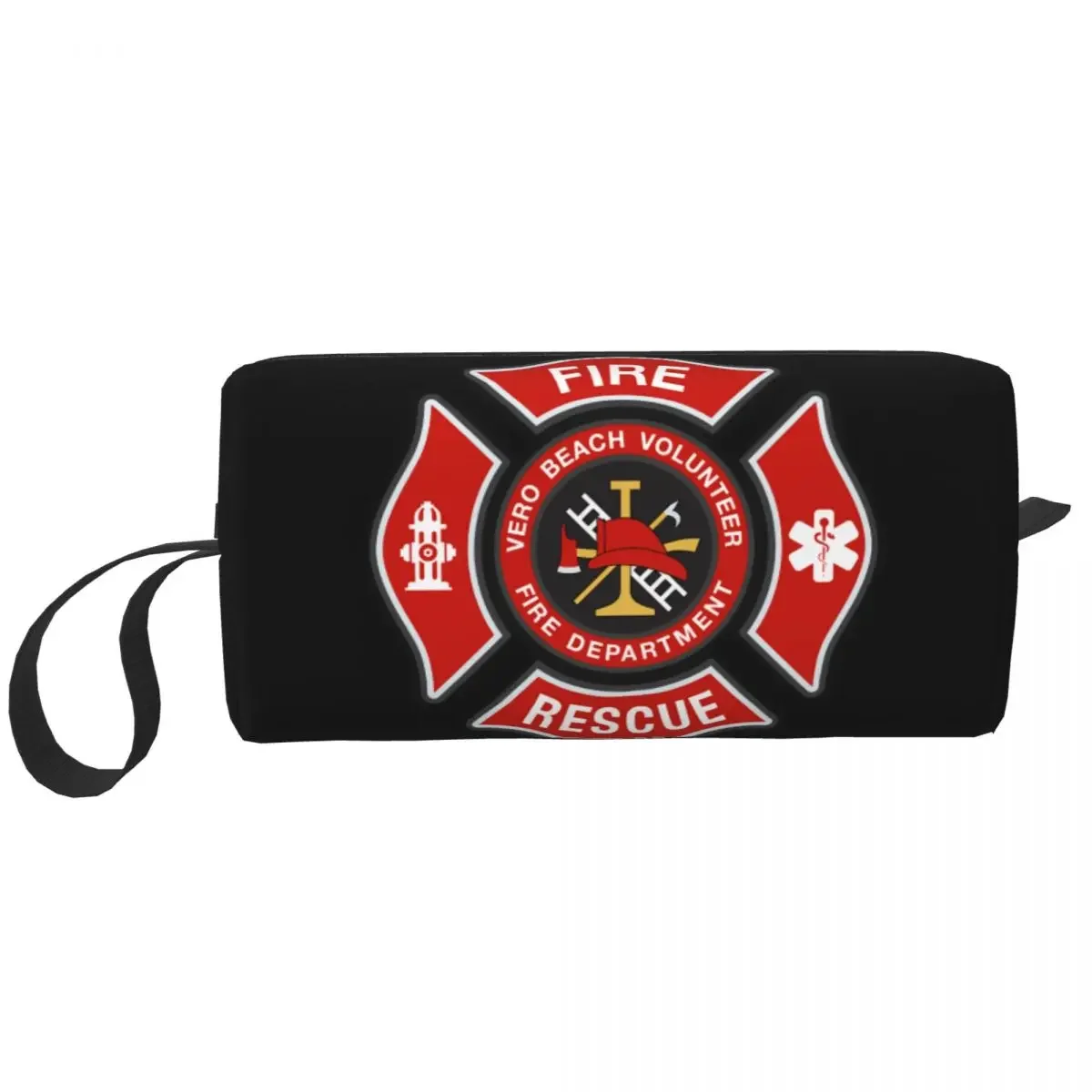 Cute Fire Rescue Firefighter Travel Toiletry Bag Women Makeup Cosmetic Organizer Beauty Storage Bags Dopp Kit Case Box