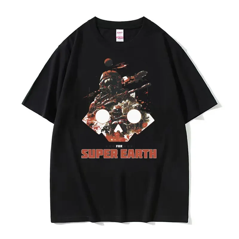 For Super Earth HellDivers Graphic Tshirt Men Clothing Retro Style T Shirt Unisex Casual 100% Cotton T-shirt Harajuku Streetwear