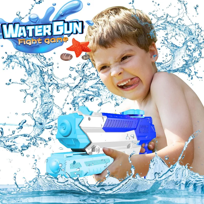 Water Gun Blue Water Guns for Kids,  Long Range High Capacity Squirt Guns Toy, Watergun for Swimming Pool Beach Sand Play Gifts