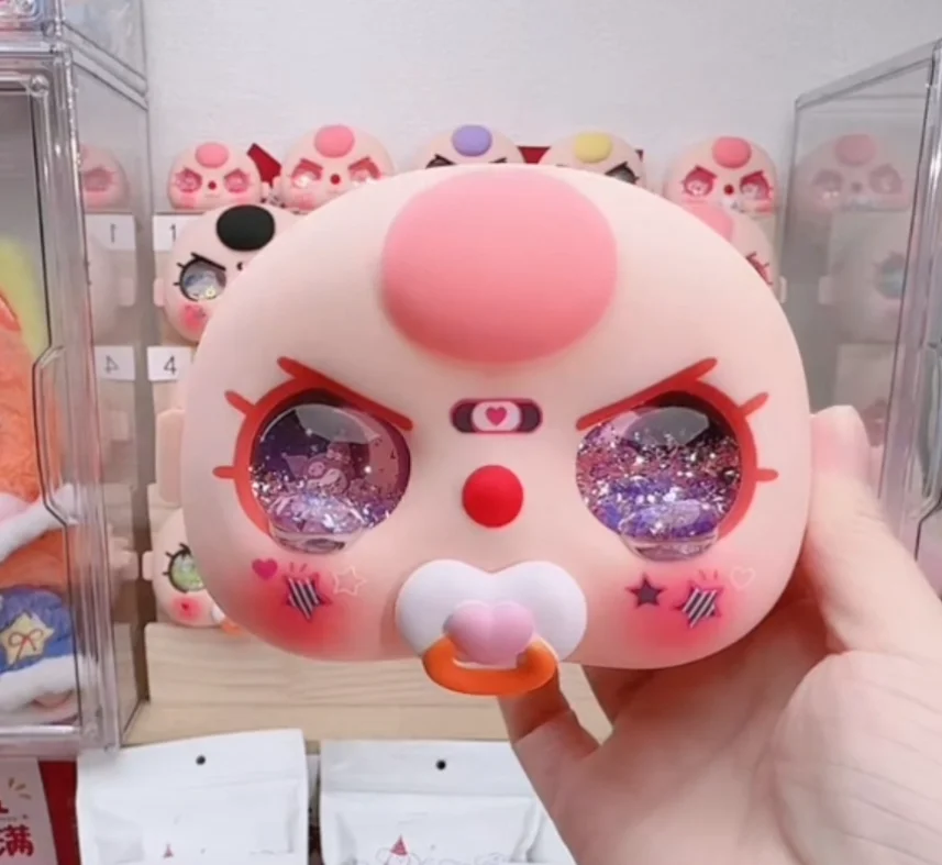 لهاية أطفال ثلاثية ذهبية لطيفة 400% ذات رمال متحركة لعيون الوجه لهايات عالية الجودة وألوان عين يتم تمييزها بشكل عشوائي #5