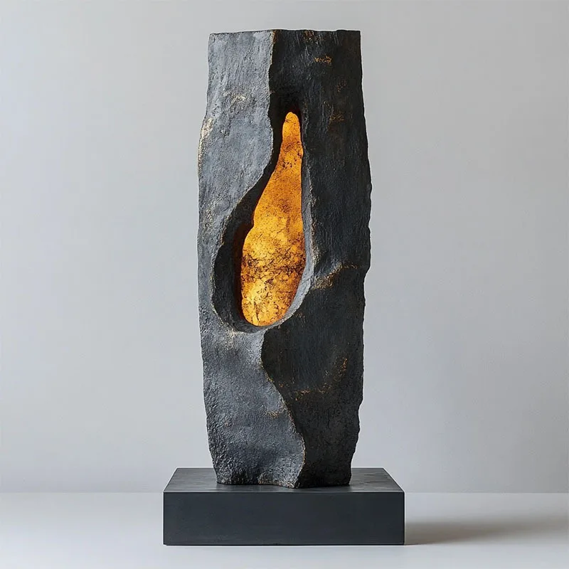

Абстрактная скульптура из натурального камня и смолы в современном стиле лавы, художественное украшение, креативный декор для рабочего стола