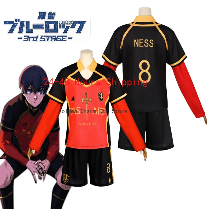 Anime Blue Lock Alexis Ness Cosplay Costume Team No.8 No.10 Michael Kaiser No.11 Isagi No.16 Football Jersey Uniform Men Boy