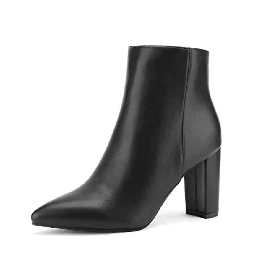 

DREAM PAIRS Women's Chunky Heel Ankle Booties Pointed Toe Short Boots