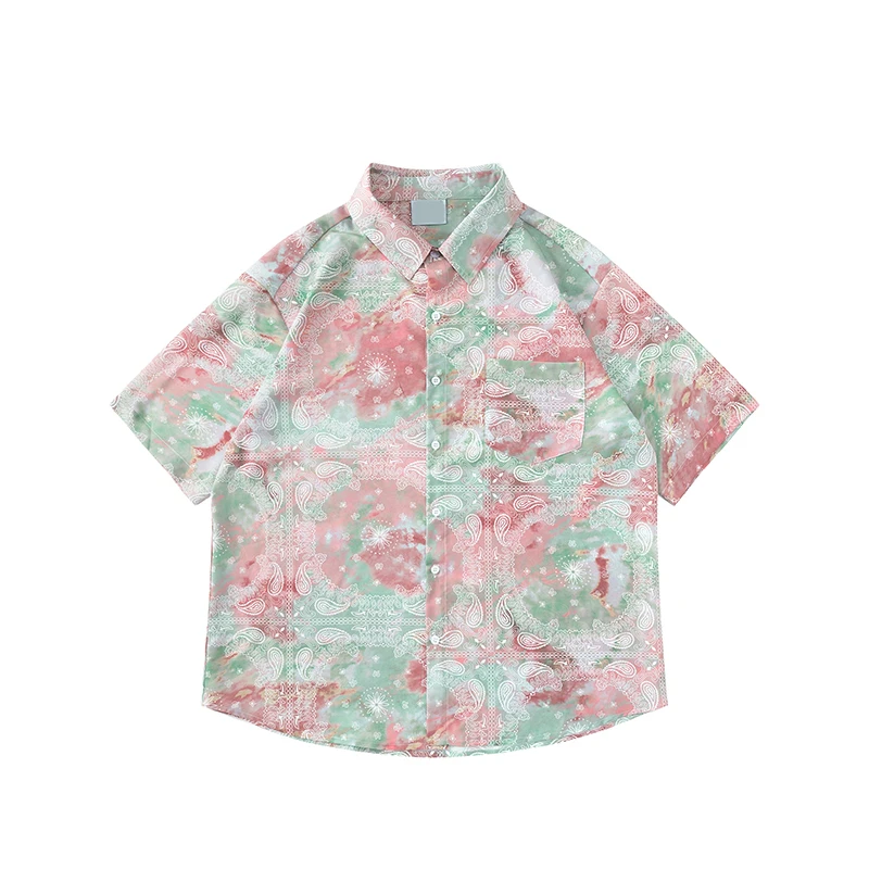 

New Summer Fashion Trendy Printed Breathable Beach Short Sleeve Shirt Men's Casual Loose Sports Plus Size High Quality Shirt