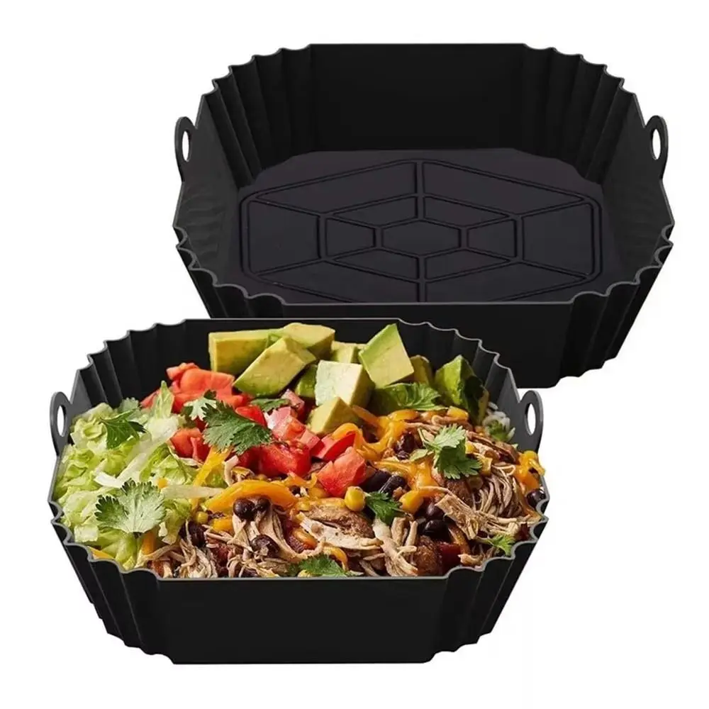 New Square Air Fryer Silicone Pot Thick Food Grade Air Fryer Accessories Reusable Pot Holder
