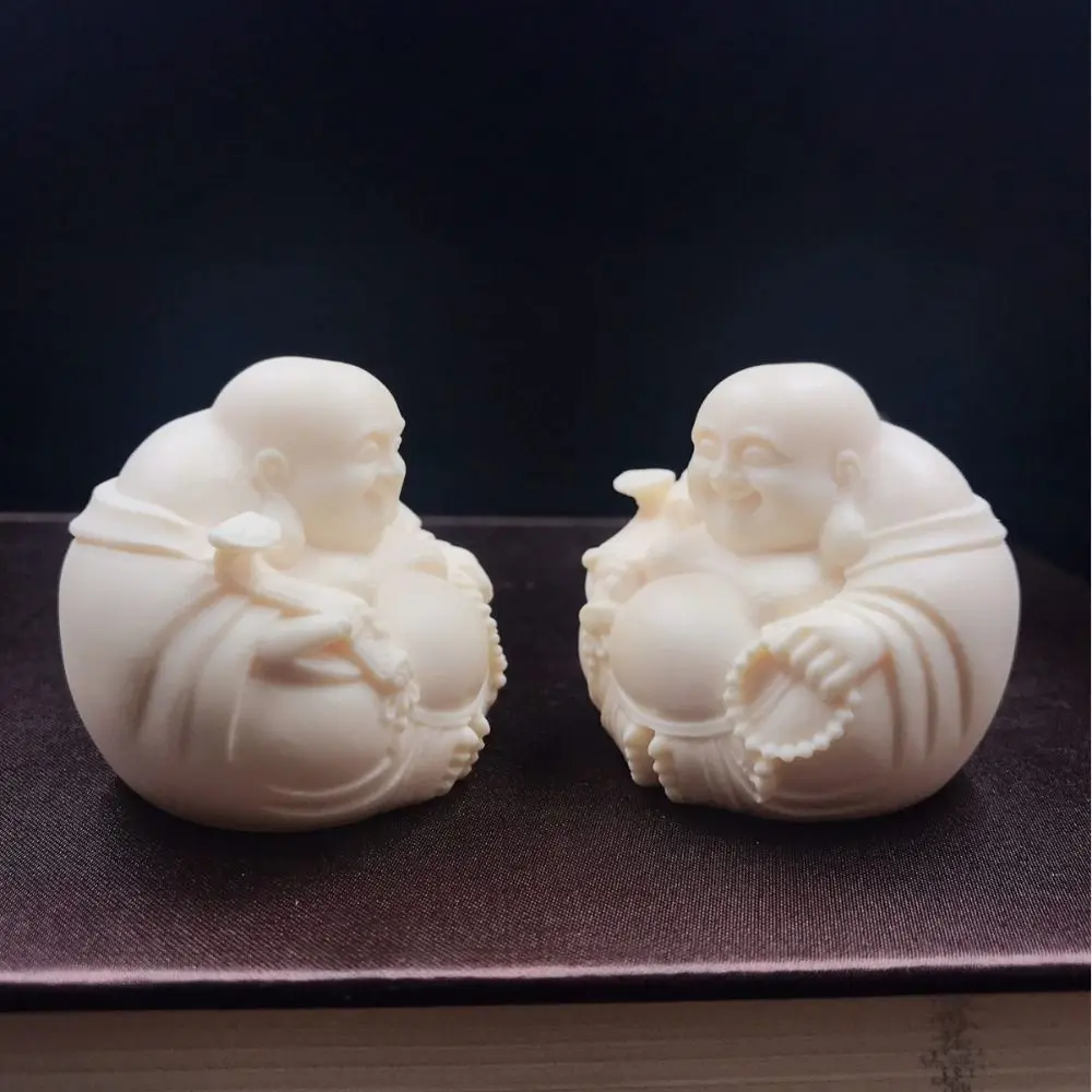 Chinese Style Handmade Maitreya Buddha Sculpture Miniatures Mini Laughing Buddha Ornaments Cute Buddha Statue Craft Family Gift