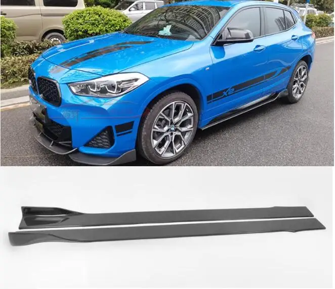 Body Kits For BMW X2 F39 2018 2019 2020 2021 2022 2023 Real Carbon Fiber Side Skirts Aprons Extension Lip 2pcs/Set