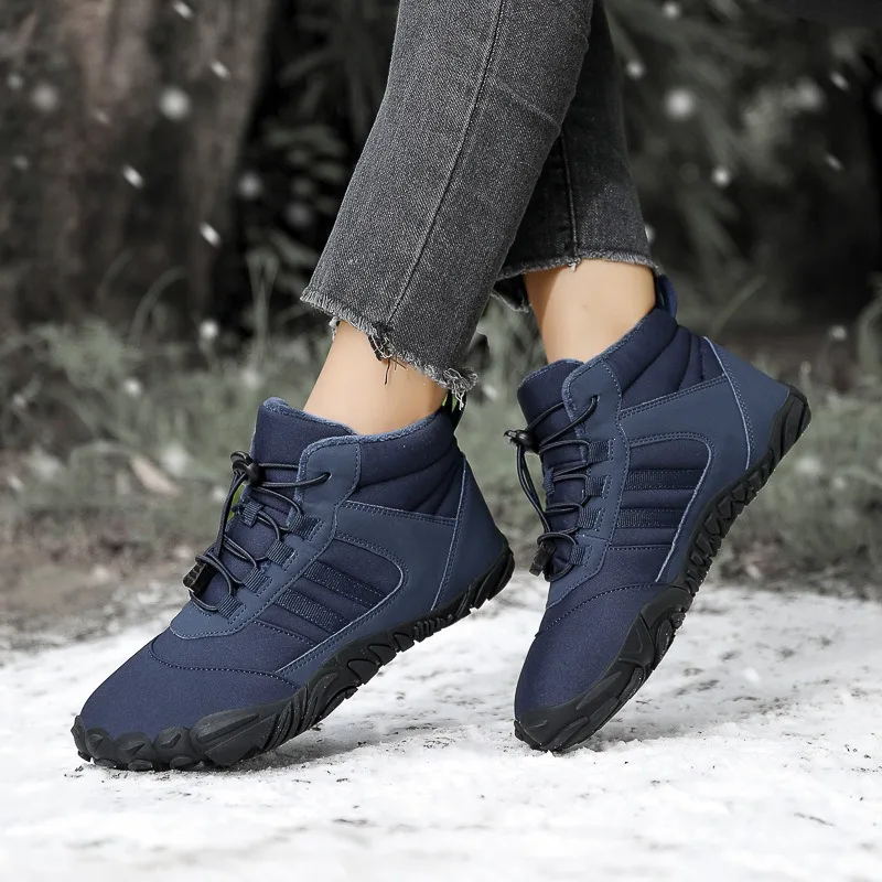 Household casual cotton shoes women's outer winter cotton boots men's piled thickened slippers snow boots couple hiking shoes