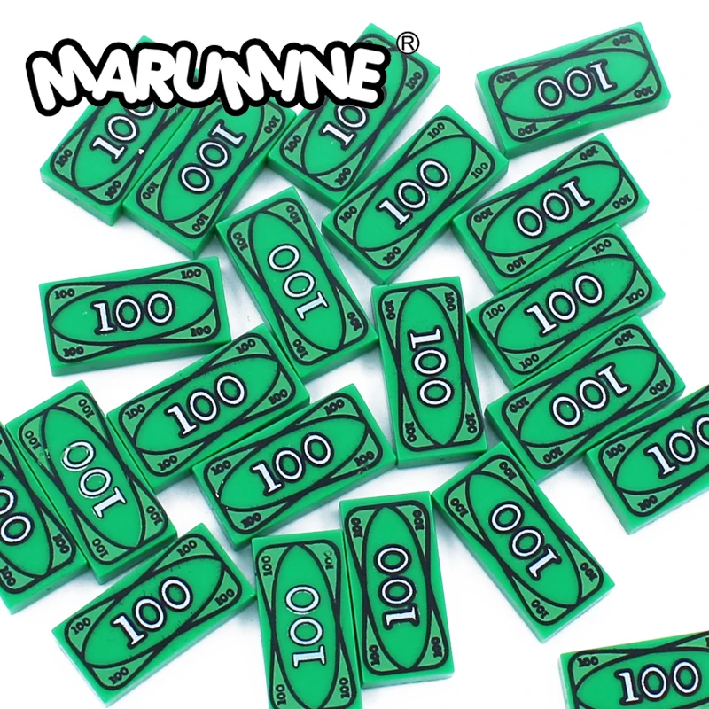 

Marumine US Dollar 1x2 Tile Compatible 3069 Pirates Blocks Part Bill Money Cash MOC Building Brick Mini Person Model Accessories