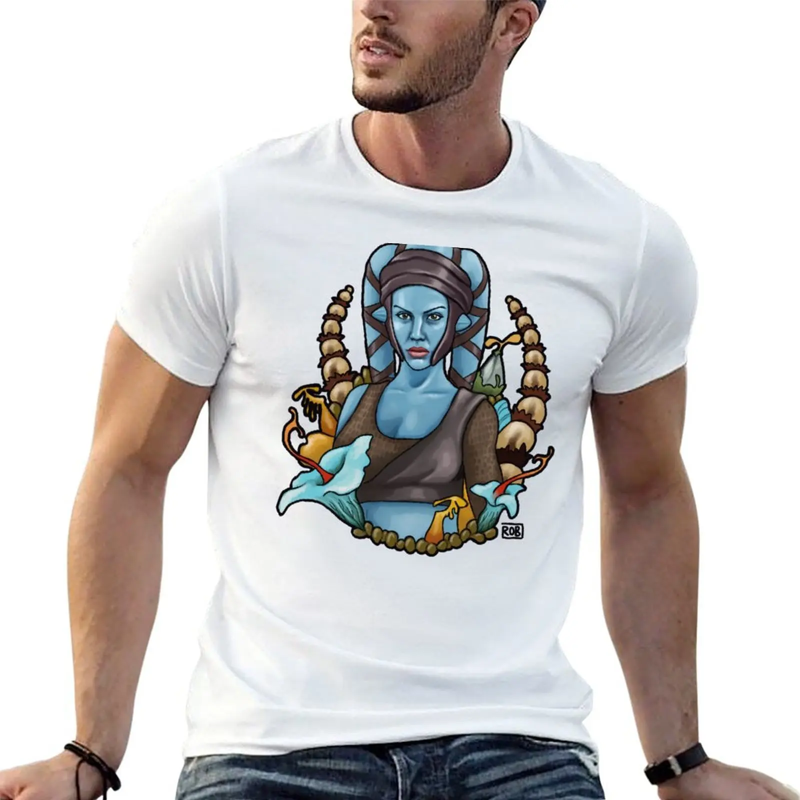 Camiseta Aayla secura on Felucia, camisetas de algodón, camiseta de hombre de alta calidad, camisetas de verano con estampados