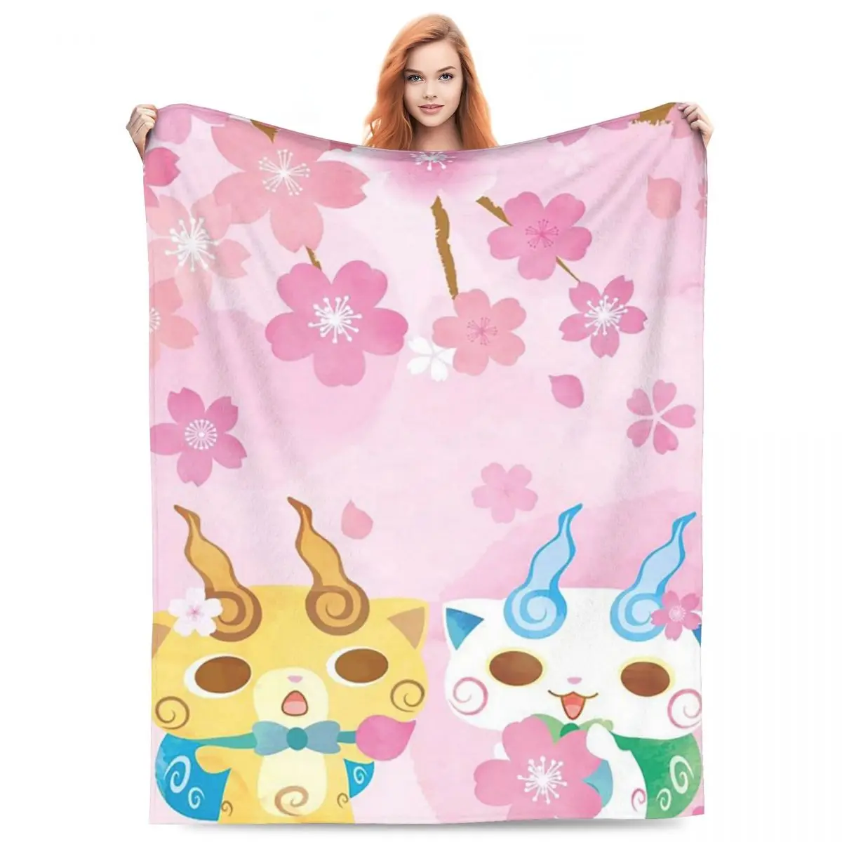 Yo-Kai Watch Cartoon Game Blanket Flannel Sofa Throw Blanket Breathable for Couch Bedding Throws Bedspread Quilt