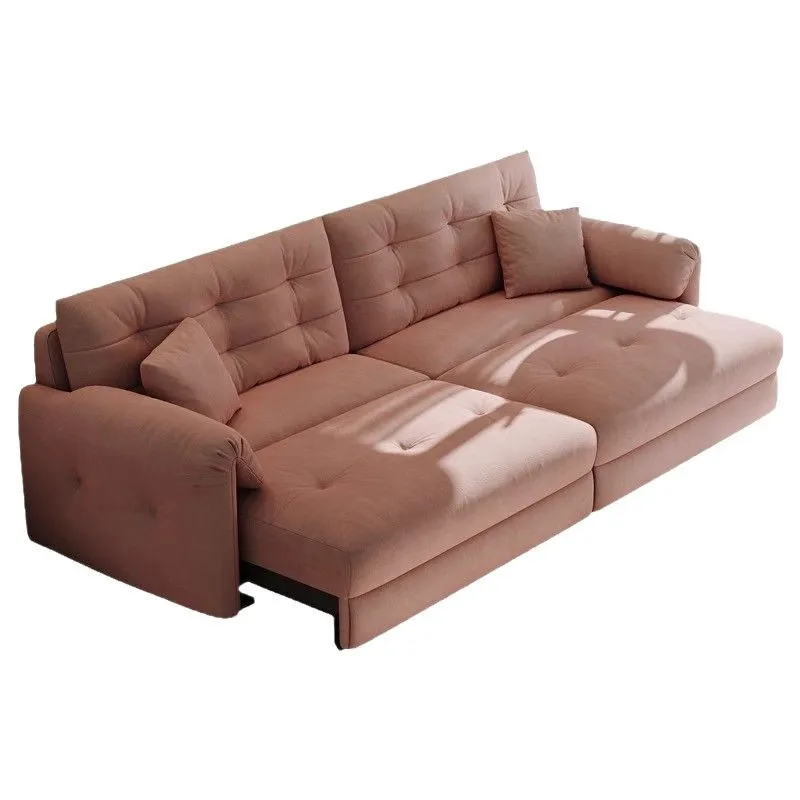 # Space-Optimized Telescopic Textile Sofa Bed Solid Timber Frame Pull-out Sleeper Unit for Compact Home Guest Room