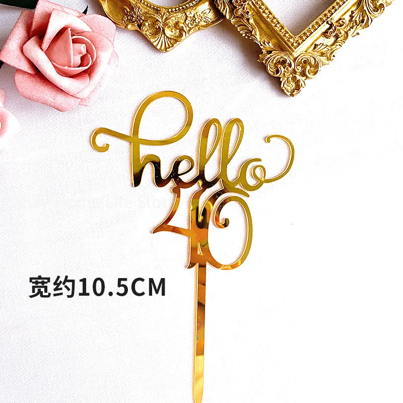 Gold Acrylic Happy Birthday Cake Topper Sweet 16th 20th 30th 40th 50th 60th Special Age Birthday Party Cake Decoration Supplies