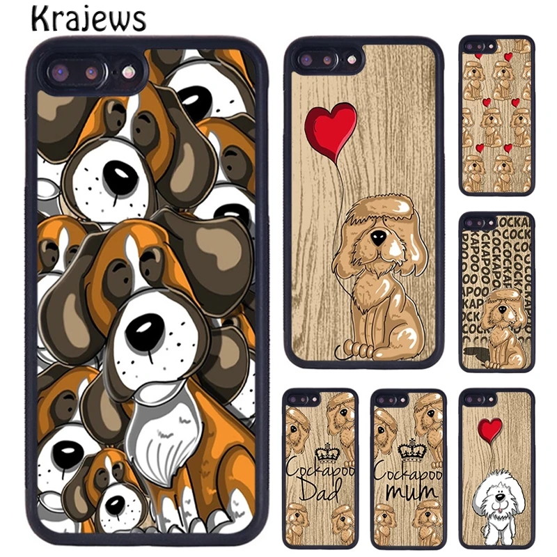 Krajews Rottweiler mum Cockapoo dog Boxer dog cartoon love heart dog Phone Case For iPhone 16 15 14 plus 11 12 13 Pro XR XS Max