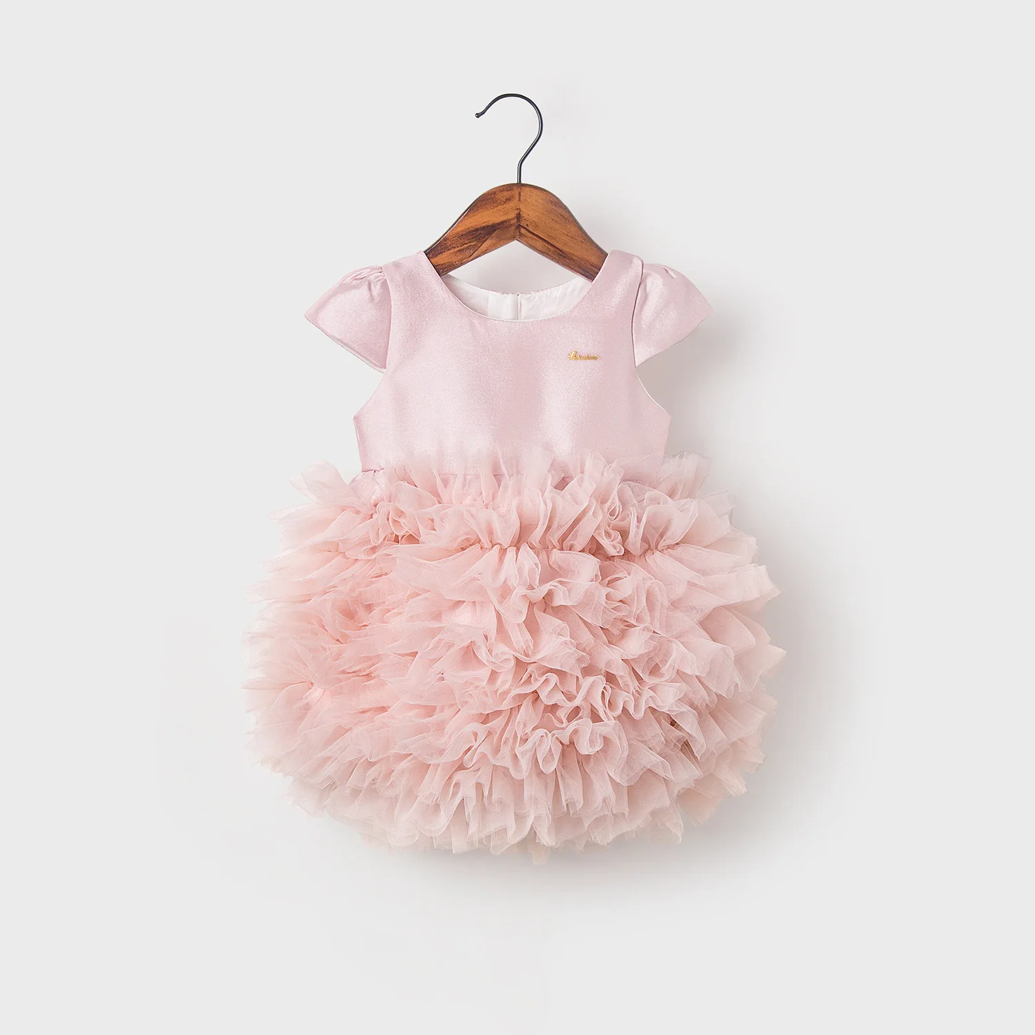 

Baby Girl 1st Birthday Satin Baby Dress - Tulle Ruffle Tutu Princess Gown for Toddler Photo Shoot Clothes with Bow