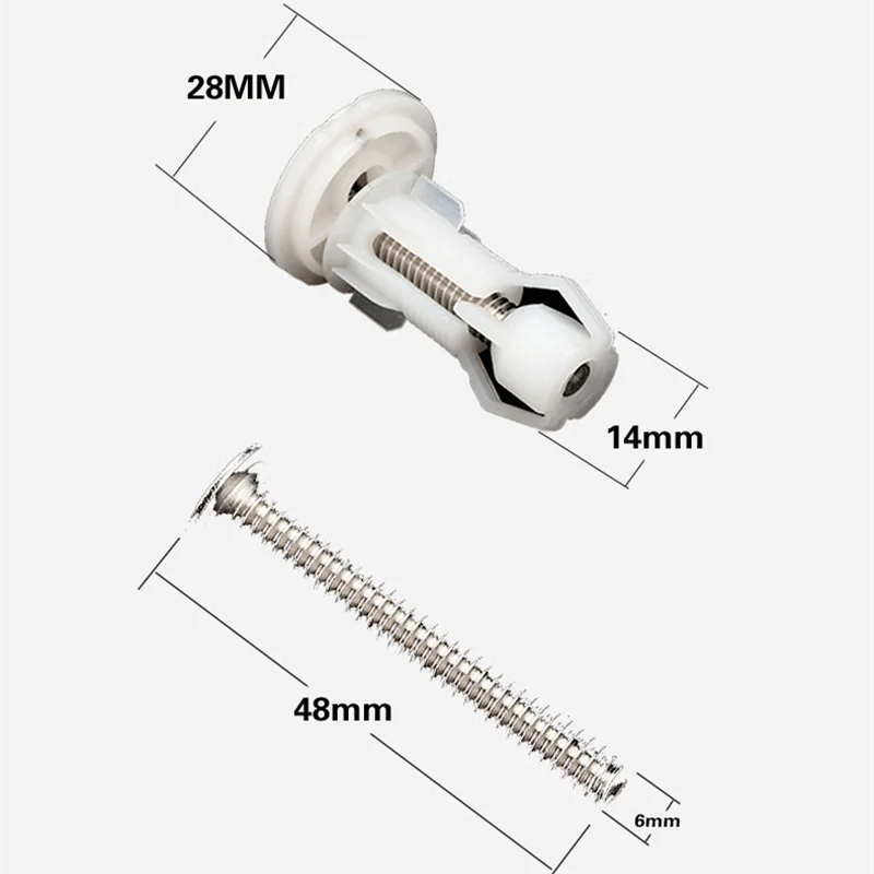 1 Pair Stainless/Rubber/Nylon/Plastic Universal Type Toilet Seat Hinges Screws for 14-22mm WC Holes Fixing Easy Installation