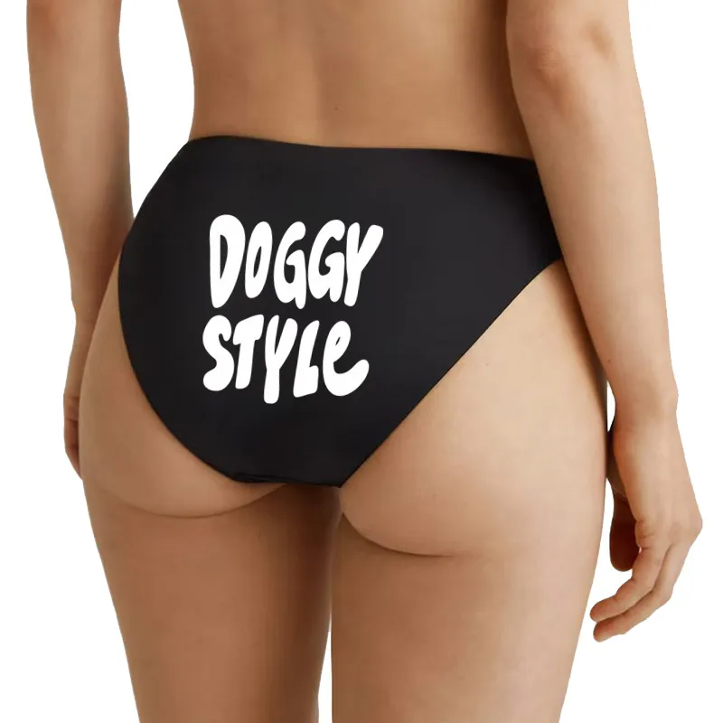 DOGGY STYLE Funny Letters Print Underwear Cute Girl Briefs Female Soft Cotton Panties Sexy Lingeries For Women Ladies Underpants - view 3