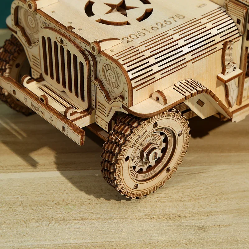Off-road Jeep Modell 3D Holz Puzzle Auto Montage Spielzeug Jeep Puzzle Spielzeug für Erwachsene Holz Modell Baustein Kits