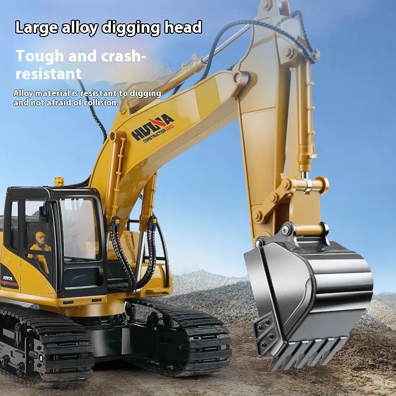 

HUI NA TOYS21 Channel Excavator Alloy 2.4G Wireless Remote Control Vehicle Construction Vehicle Excavator Excavator Children's T