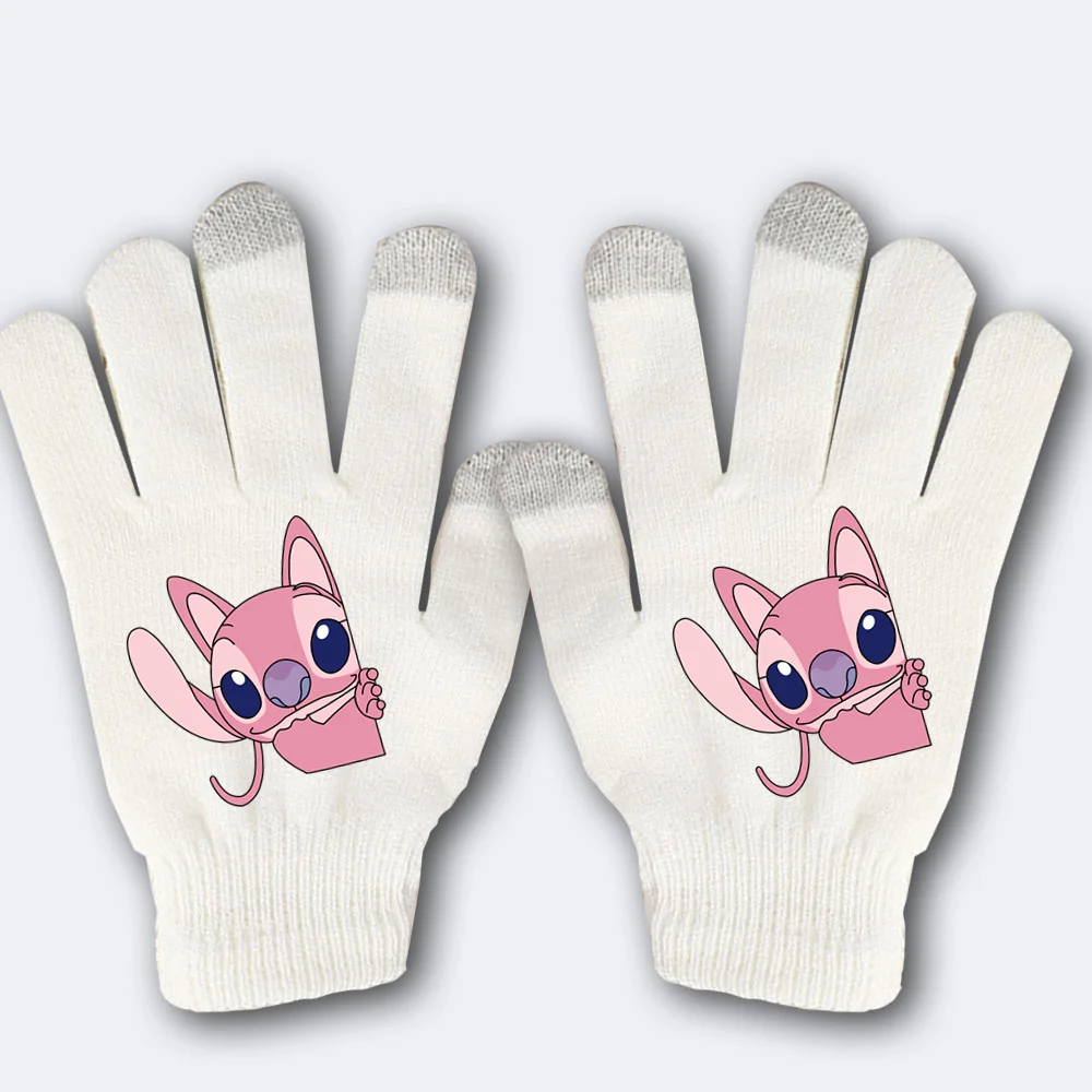 Cute Stitch Disney Half Gloves Autumn Winter Warm Stitch Gloves Stretch Rękawiczki robocze dla kobiet i mężczyzn Rękawiczki Akcesoria rowerowe