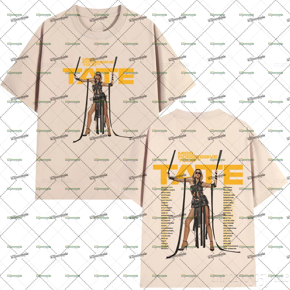 Tate McRae Miss Possessive Tour 2025 T-Shirts Men Women Harajuku O-Neck Short Sleeve T Shirts Cotton Casual T-shirt Fans Gift