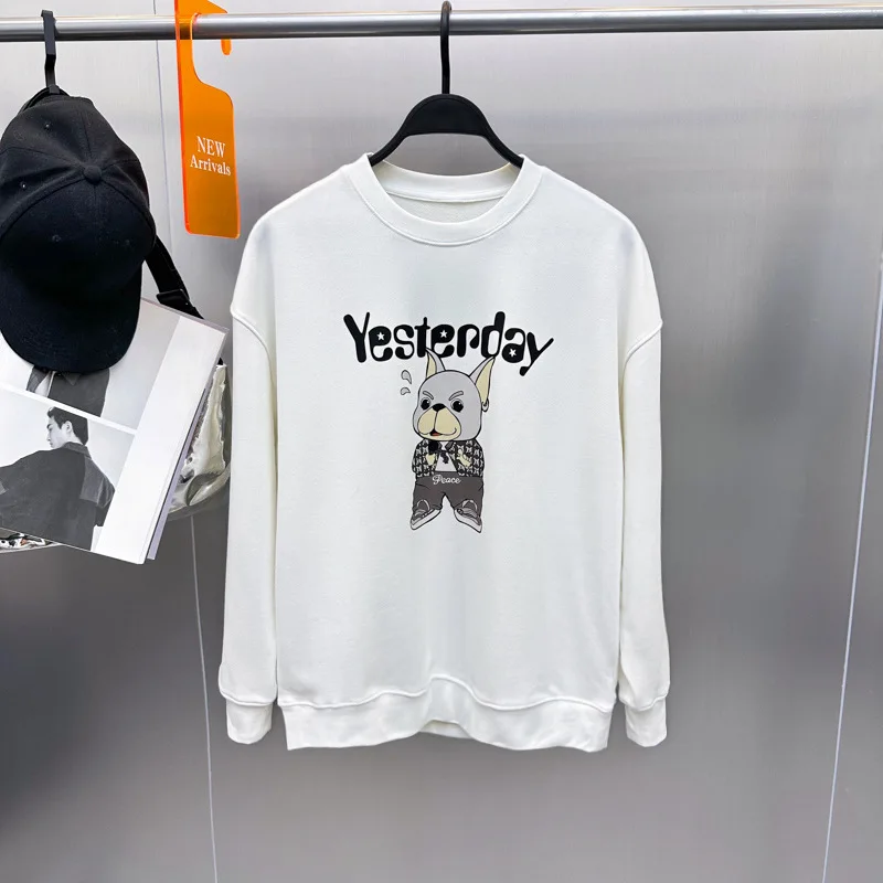 

Мужской модный свитшот Bird Poer Spring Autumn с мультяшным принтом, повседневный, с круглым вырезом, вязаный, свободный, базовый слой, верхняя одежда