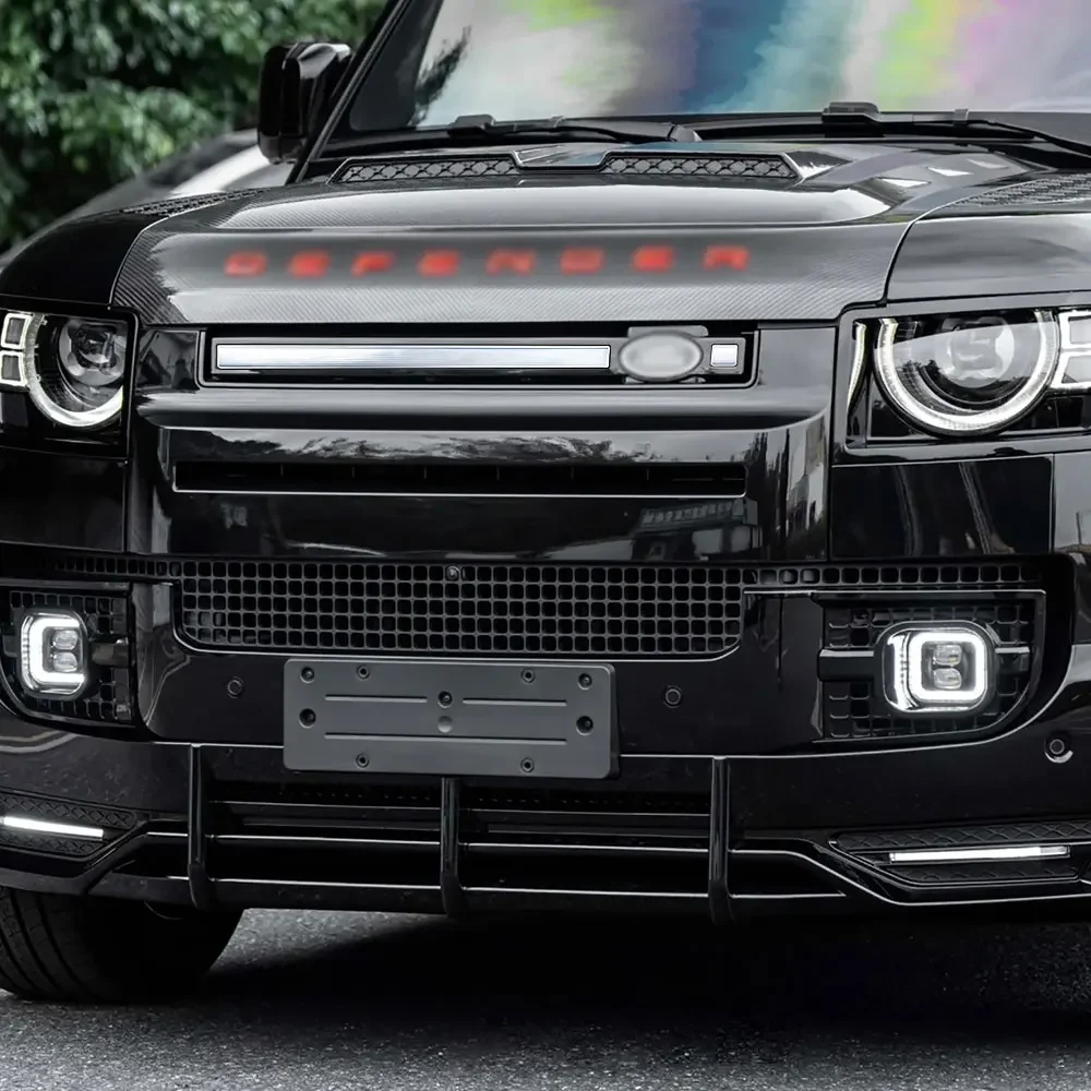 New Design Car bodykit Front Bumper Grille Mesh With Led Dynamic Lights for Land Rover Defender 2020-2024