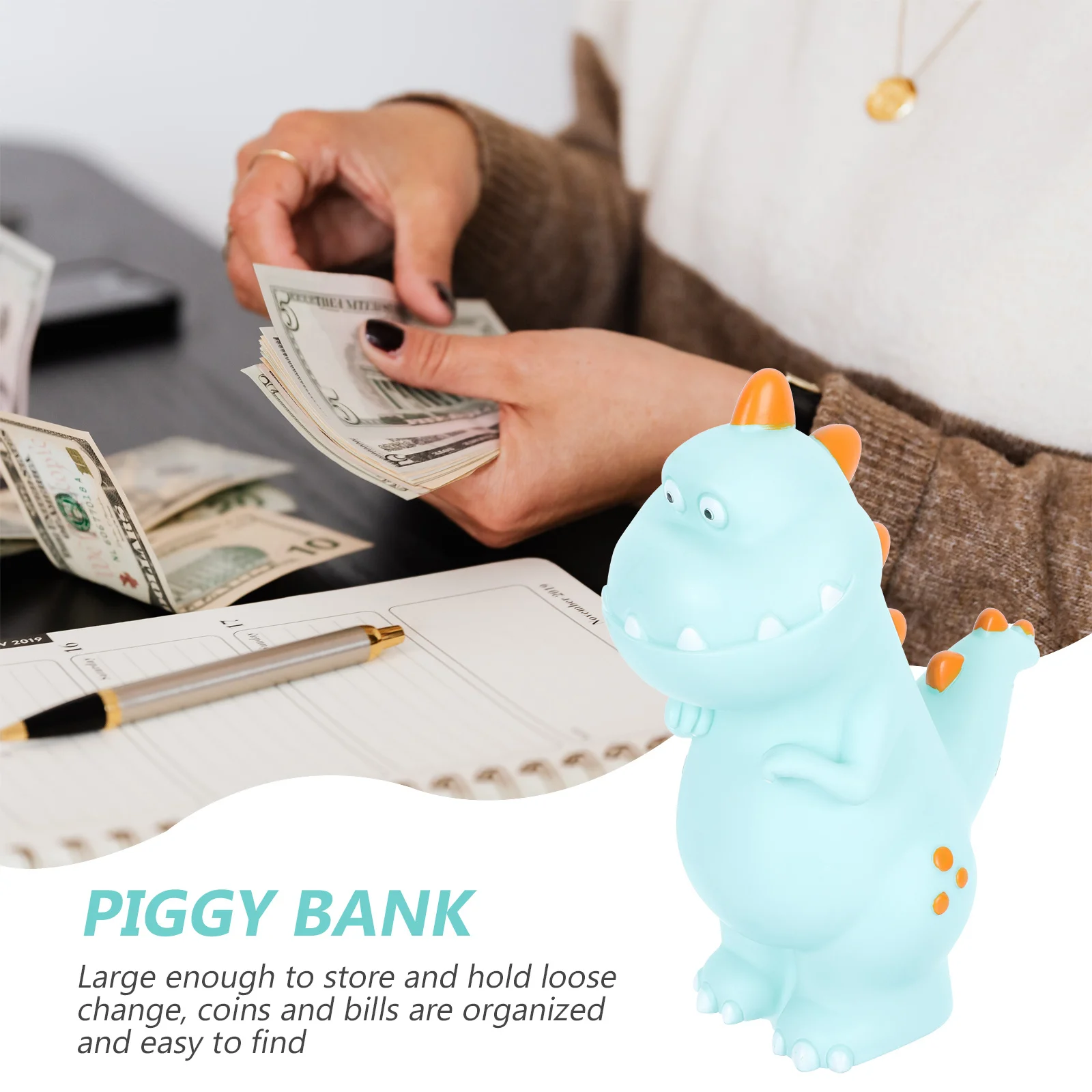 

1Pcs Dinosaur Saving Pot Large Capacity Kids Money Holder Desktop Decoration Creative Change Container Birthday Gift Waterproof