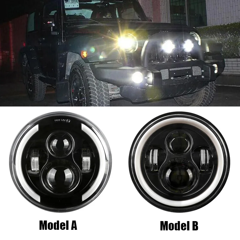 H4-H13 Connector LED Headlight Fit For Jeep CJ/Wrangler JK Headlamps Led Driving Light For Land Rover Defender H4 H13 Headlight