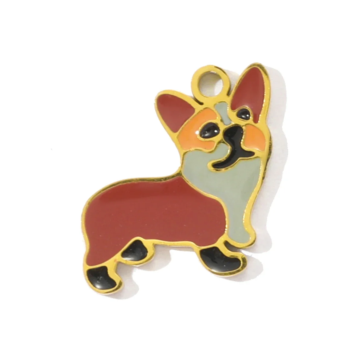 3pcs/Lot Enamel Cat Chicken Necklace Pendant Stainless Steel Sausage Dog DIY Earring Charm Women Mermaid Pet Jewelry