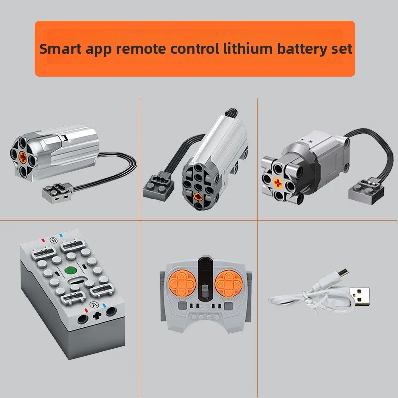 

1:12 Scale Small Particle Racing Car Building Blocks Motorized Power Set with APP Control and Lithium Battery Receiver