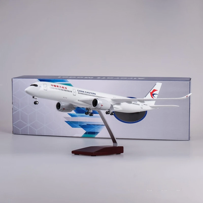 

47cm Airplane Model 1/142 Scale ABS Resin A350 Eastern Airlines Die-Cast Aircraft Souvenir With LED Lights & Wheels Home Decor