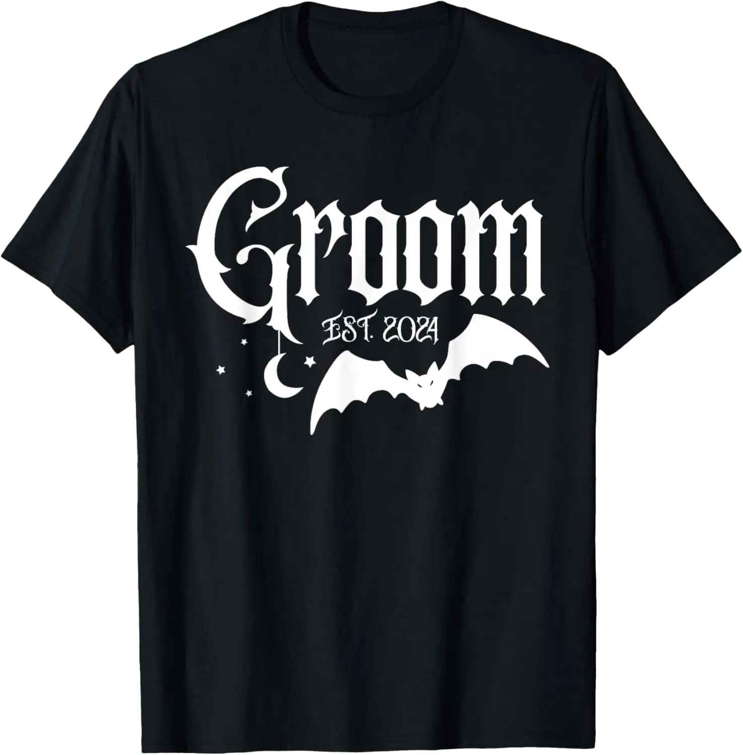 Groom Est. 2024 Gothic Wedding Halloween Couple Matching T-Shirt