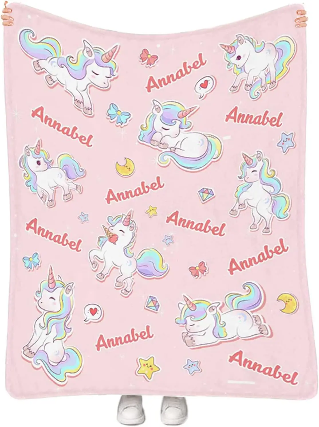 بطانيات شخصية للأطفال للأولاد والبنات ، وبطانيات مخصصة فائقة النعومة للأطفال حديثي الولادة ، وقوس قزح مخصص