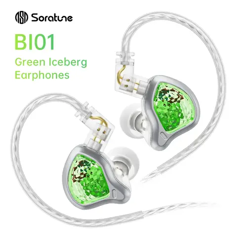 Soratune BI01 새로운 이어폰 형 이어폰 단일 다이나믹 드라이버 모니터 HIFI 이어폰 3.5mm/Type-C 플러그 (마이크 케이블 포함)
