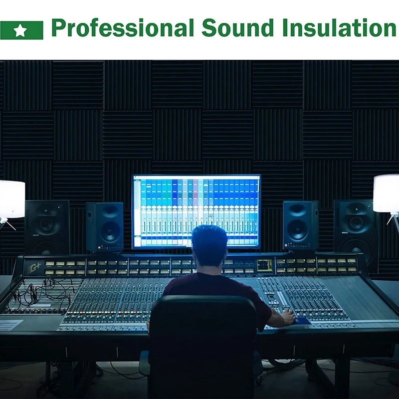 24Pack Sound Proof Foam Panels,Acoustic Foam Panels With High Soundproof,Self Adhesive And Elasticity,1X12x12inch