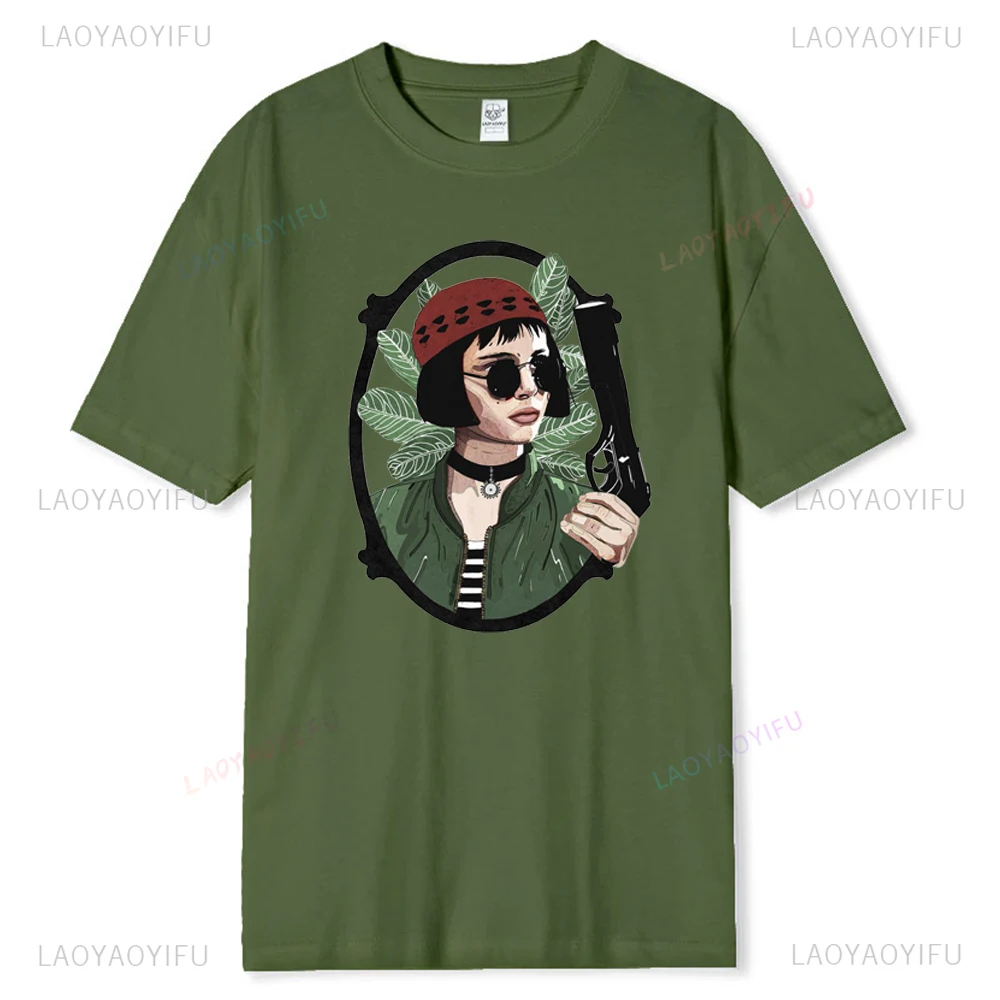 LEON The Professional Vintage Woman Graphic T Shirts Male Print Nice Summer Breathable Camiseta Casual High Quality Cotton Tees