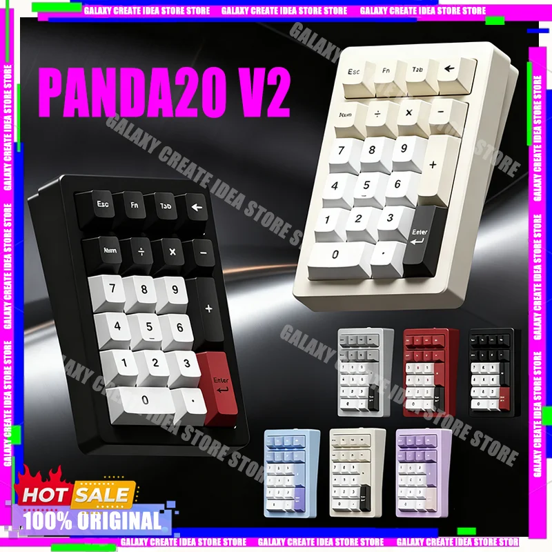 Panda20 v2 kit de teclado numérico sem fio tri-modo junta hot-swap rgb personalizado cnc alumínio escritório jogos teclado mecânico via